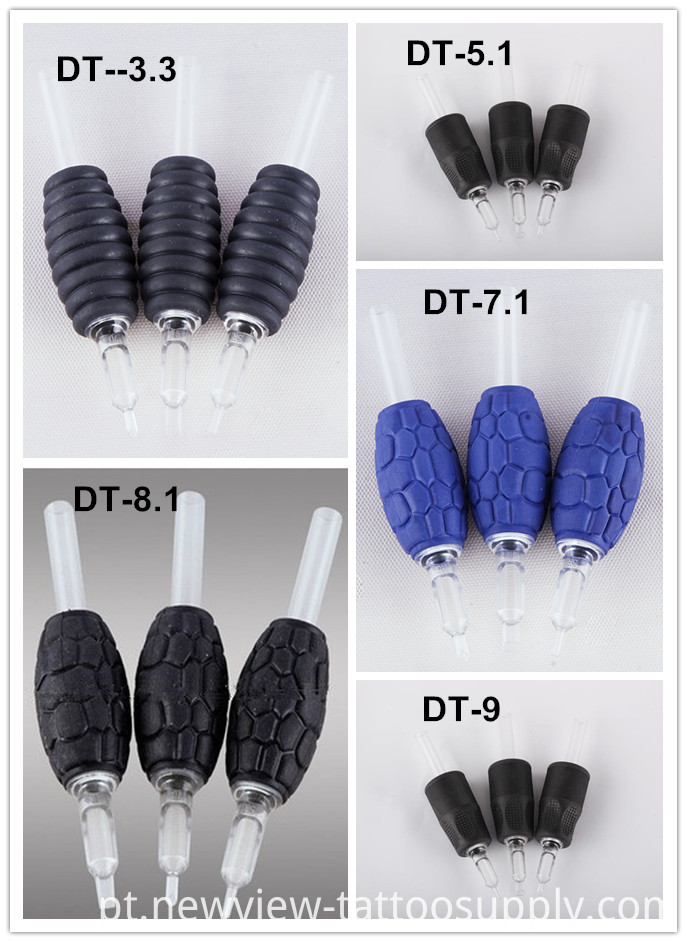 Hot Sale Brand New Silicone Rubber 25mm Tattoo Disposable Grips Tattoo Tubes with Clear Tips